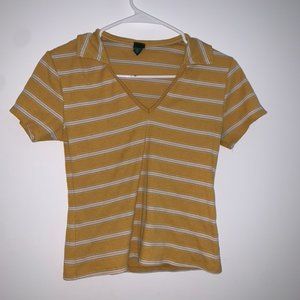 Stripped Fitted Collared Shirt